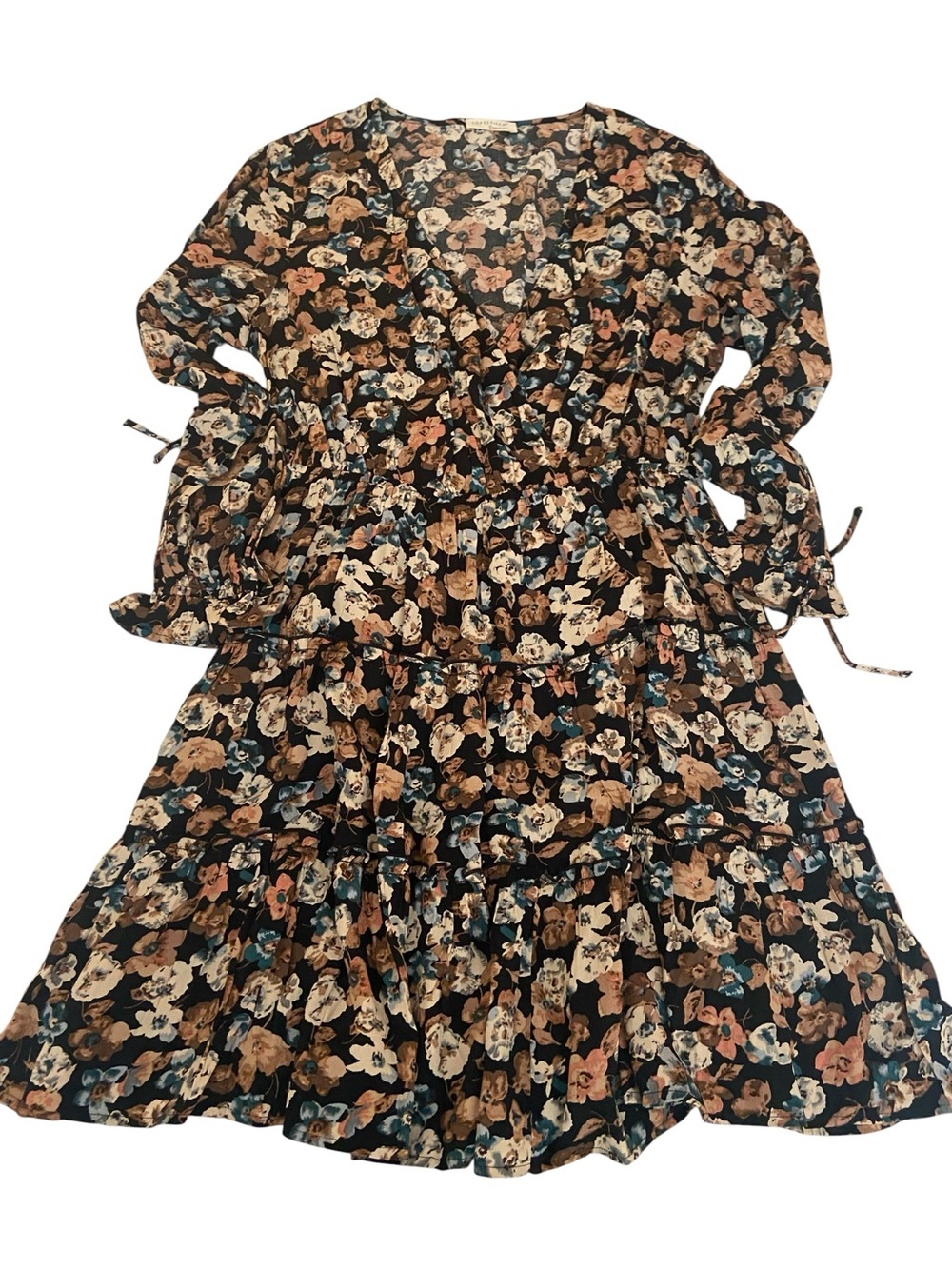 LOVESTITCH FLORAL LONG SLEEVE MINI DRESS SIZE LARGE